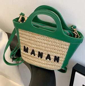 Bohemia Beach Weaving Bucket Bag Crossbody Bag