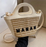 Bohemia Beach Weaving Bucket Bag Crossbody Bag