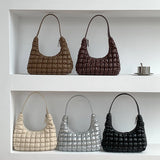 Autumn Winter Women's Plaid Pillow Retro Shoulder Bag