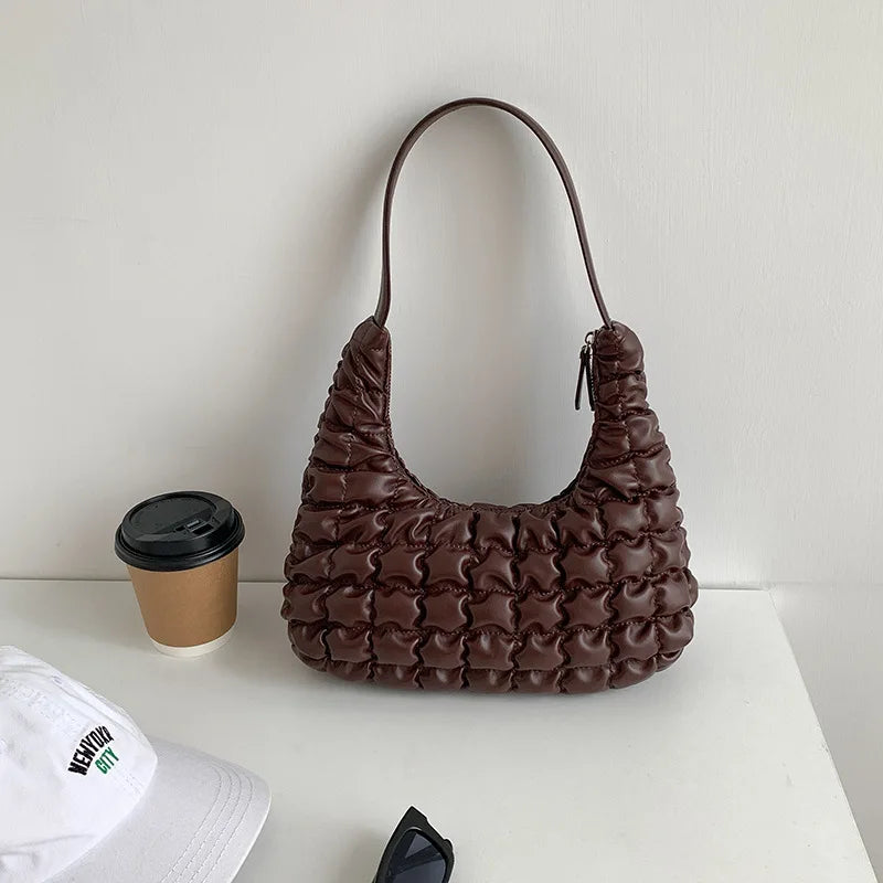 Autumn Winter Women's Plaid Pillow Retro Shoulder Bag
