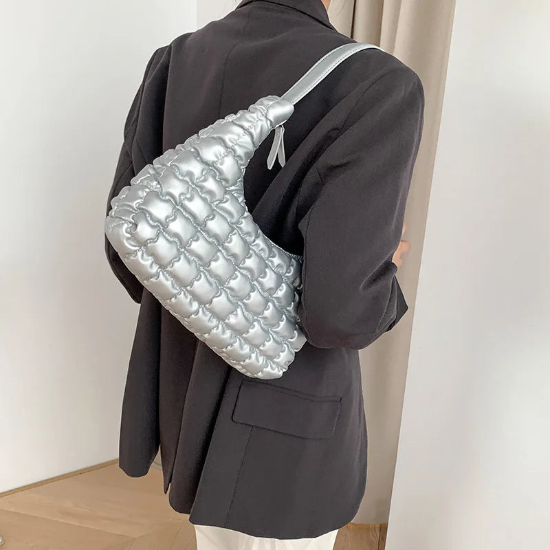 Autumn Winter Women's Plaid Pillow Retro Shoulder Bag