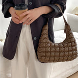 Autumn Winter Women's Plaid Pillow Retro Shoulder Bag