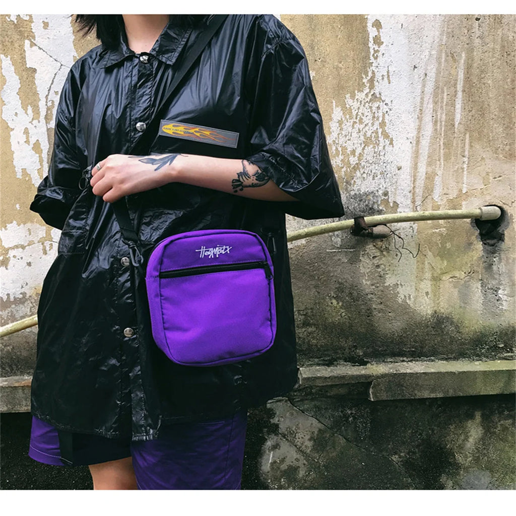 Canvas Crossbody Bag Solid Colors Japanese Street Style