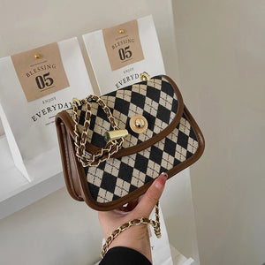 Women's Chain Messenger Bags PU Leather Shoulder Bags High Handbags
