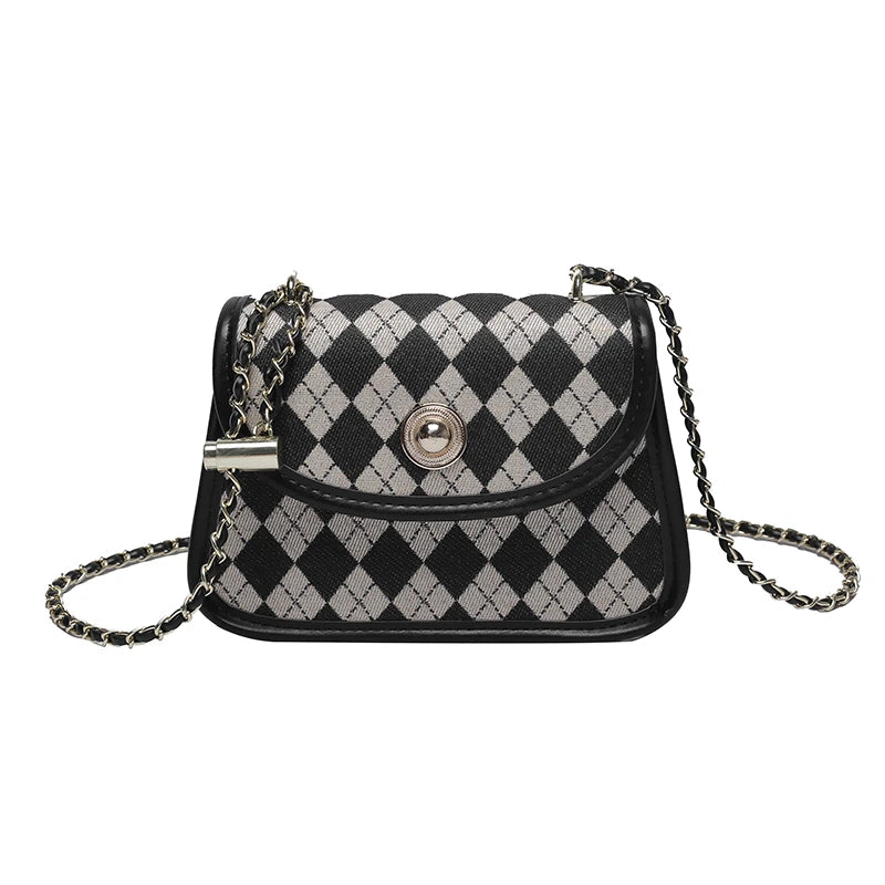 Women's Chain Messenger Bags PU Leather Shoulder Bags High Handbags