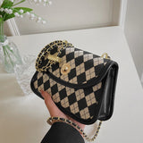 Women's Chain Messenger Bags PU Leather Shoulder Bags High Handbags