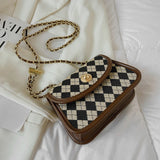 Women's Chain Messenger Bags PU Leather Shoulder Bags High Handbags