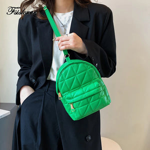 Chain Messenger Bags Women Casual Soft PU Leather Fanny Packs