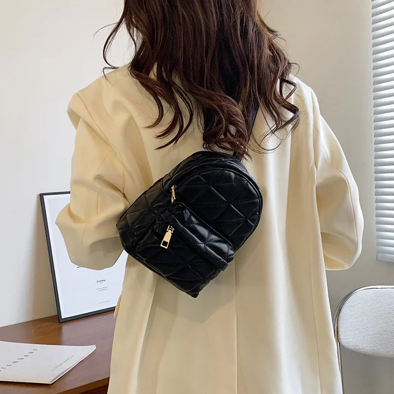 Chain Messenger Bags Women Casual Soft PU Leather Fanny Packs