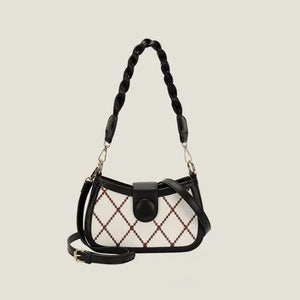 Retro Stripe Crossbody Bag for Woman Winter