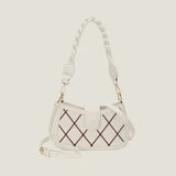 Retro Stripe Crossbody Bag for Woman Winter