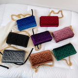 Velvet Corduroy Chain Crossbody Bag Small Clutch