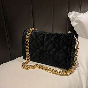 Velvet Corduroy Chain Crossbody Bag Small Clutch