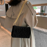 Velvet Corduroy Chain Crossbody Bag Small Clutch