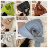 Small Hobos Tote Bag Spring Solid PU Leather Top Handle Bags Women