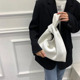 Small Hobos Tote Bag Spring Solid PU Leather Top Handle Bags Women