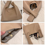 Small Hobos Tote Bag Spring Solid PU Leather Top Handle Bags Women