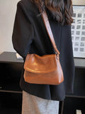 Soft Pu Leather Crossbody Bag Solid Shoulder Commuter