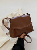 Soft Pu Leather Crossbody Bag Solid Shoulder Commuter