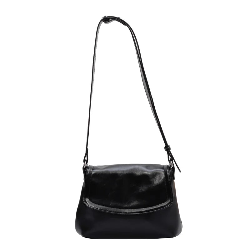 Soft Pu Leather Crossbody Bag Solid Shoulder Commuter