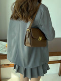 Retro Solid Underarm Flap Handbag Tote Crossbody Shoulder Bag