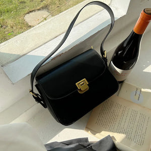 Retro Solid Underarm Flap Handbag Tote Crossbody Shoulder Bag