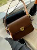 Retro Solid Underarm Flap Handbag Tote Crossbody Shoulder Bag