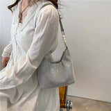 Evening Clutch Bag Rhinestones Silver Crystal Wedding Purses and Handbag