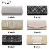 Small Glitter Clutch Bag Silver Evening Party Handbag