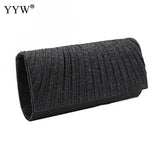 Small Glitter Clutch Bag Silver Evening Party Handbag