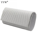 Small Glitter Clutch Bag Silver Evening Party Handbag