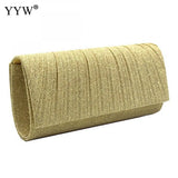 Small Glitter Clutch Bag Silver Evening Party Handbag
