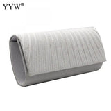 Small Glitter Clutch Bag Silver Evening Party Handbag