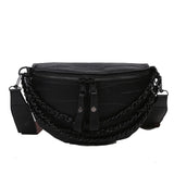 Stone Pattern Leather Waist Bag For Women