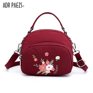 Flower Shoulder Bag Women Small Nylon Tote Top-handle Crossbody Bag