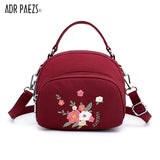 Flower Shoulder Bag Women Small Nylon Tote Top-handle Crossbody Bag
