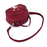 Flower Shoulder Bag Women Small Nylon Tote Top-handle Crossbody Bag