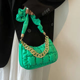 Leather Crossbody Bag for Women Clutch Handbag with Chain Shoulder Strap