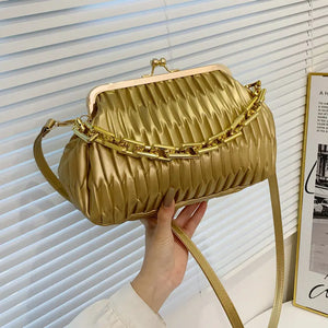 Frame Clutch Crossbody Bag Small PU Leather Handbag