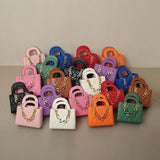 Classic Square Box Leather Totes Wide Strap Women Crossbody Bag