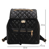 Lattice Backpack for Girls Women Sac A Dos Chain Travel Bag