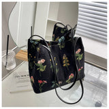 Large Flowers Tote Bag High-Quality Fabric Women's Handbag