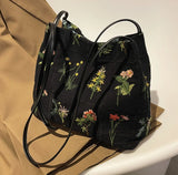 Large Flowers Print Tote Bag Women's Handbag