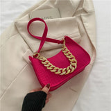 Metal Chain Shoulder Bag Office Party Handbag Diamond Clutch