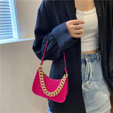 Metal Chain Shoulder Bag Office Party Handbag Diamond Clutch