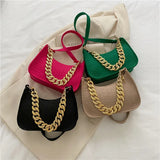 Metal Chain Shoulder Bag Office Party Handbag Diamond Clutch