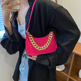 Metal Chain Shoulder Bag Office Party Handbag Diamond Clutch