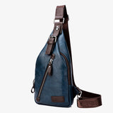 Leather Men Chest Bag Casual Crossbody Bag For Man Sling Chest Pack Business Sho