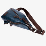 Leather Men Chest Bag Casual Crossbody Bag For Man Sling Chest Pack Business Sho