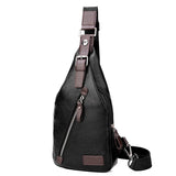 Leather Men Chest Bag Casual Crossbody Bag For Man Sling Chest Pack Business Sho